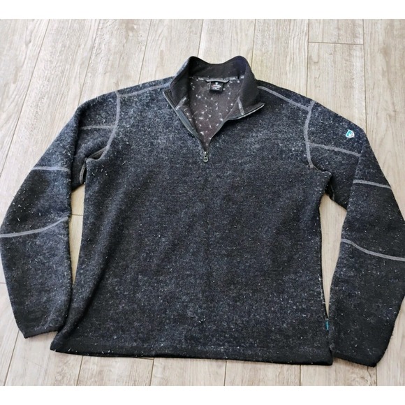 Kuhl Thor Sweater Men's XL Gray ThermoKore Fleece 1/4 Zip Thick Wool‎ Hiking - Picture 1 of 10